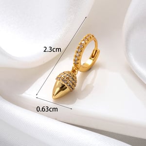 1 Piece Simple Series Simple Geometric Copper  Gold Color Material Zircon Women's Dangle Earrings h5 